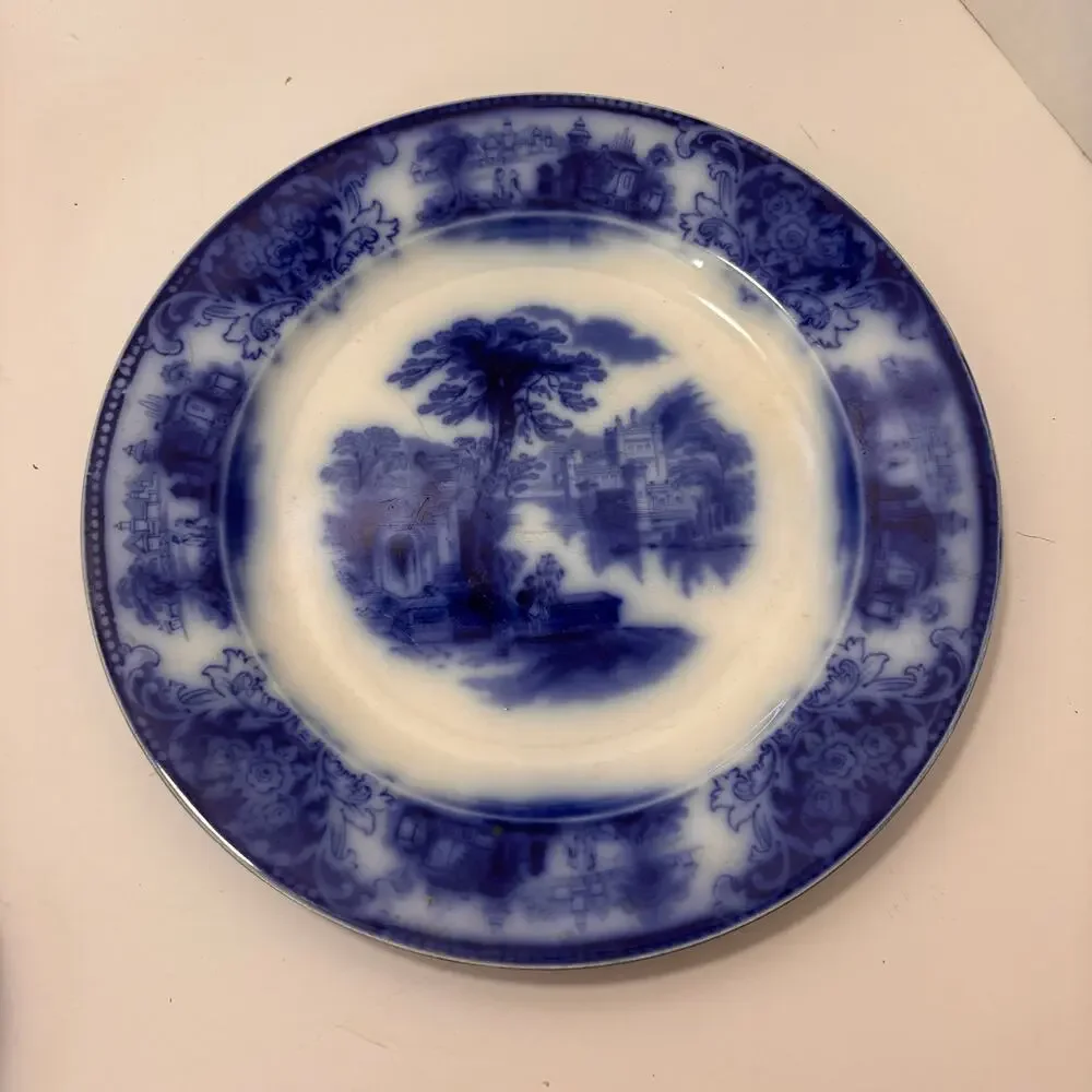 Antique WH Grindley Flow Blue Shanghai 10